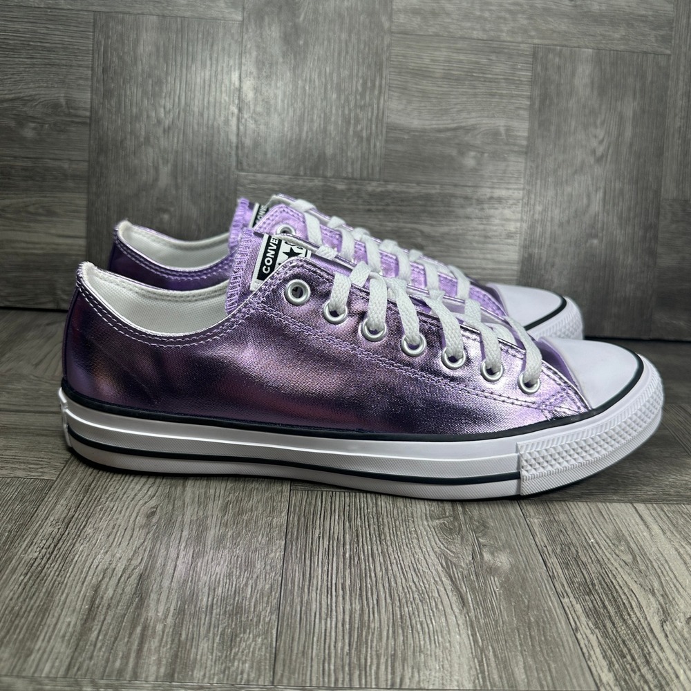 Converse Chuck Taylor All Star Ox Womens 10.5 Purple Metallic NEW A14876C